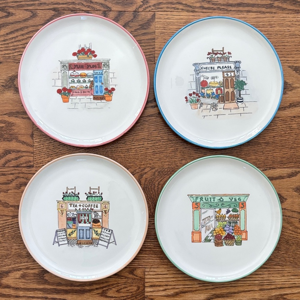 Studio Nova Village Market dessert plates - set of 4